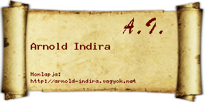 Arnold Indira névjegykártya